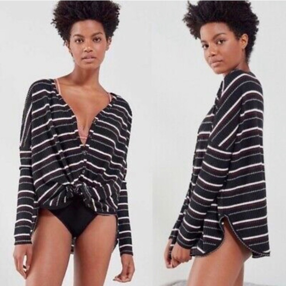 Urban Outfitters Jojo Oversized Thermal Button Up